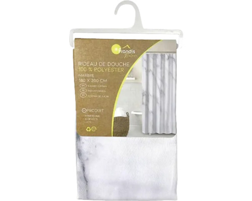Perdea de duș din poliester cu design de marmură, 180 x 200 centimetri