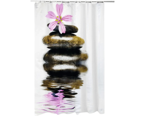 Perdea de duș Spa 180x200 cm textil alb/negru/roz Perdea de duș Spa 180x200 cm textil alb/negru/roz