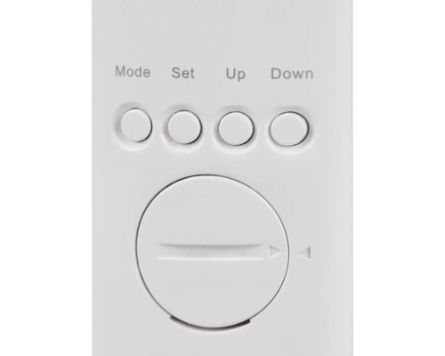 Prim-plan cu elemente de control cu buton rotativ și taste