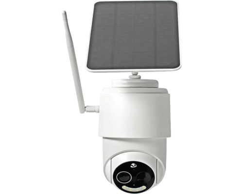 Cameră de supraveghere cu panou solar și antenă