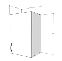 Corp superior bucătărie Karo 40 cm, 1 ușă, alb