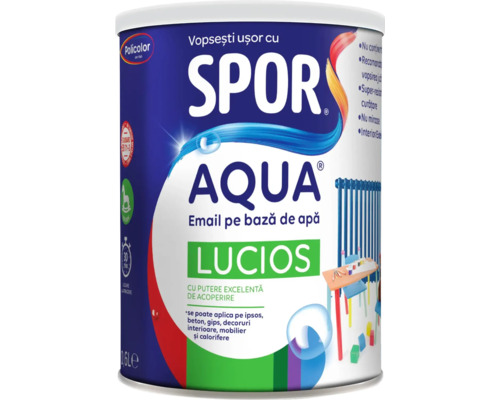 Email lucios pe bază de apă Spor Aqua maro brun 0,6 l