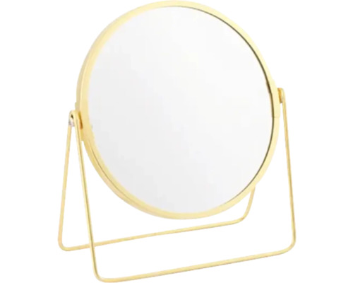 Oglindă cosmetică dublă, mărire 2x, auriu