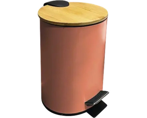 Coș de gunoi cu pedală și capac din bambus