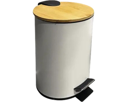 Coș de gunoi cu pedală și capac din bambus