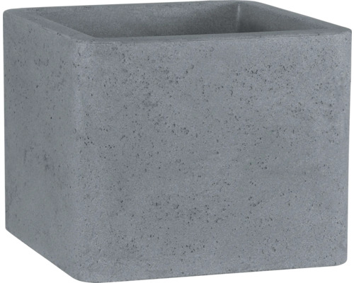 Ghiveci flori Geli Cube pătrat plastic 29,5x29,5x28 cm gri deschis Jardinieră pătrată din beton