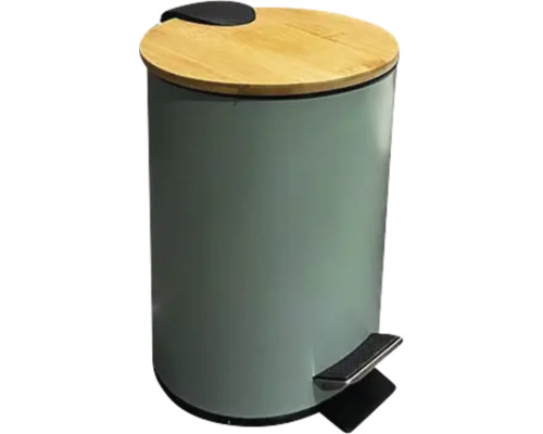 Coș de gunoi cu pedală și capac din bambus