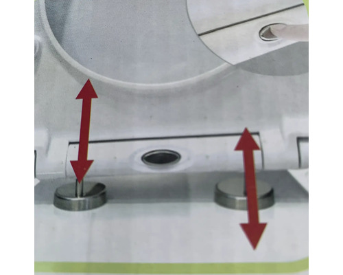 Imagine detaliată a unui capac de toaletă cu mecanism de fixare