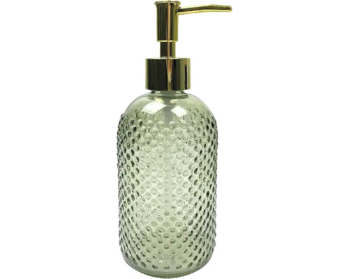 Dozator de săpun din sticlă cu cap de dozare auriu