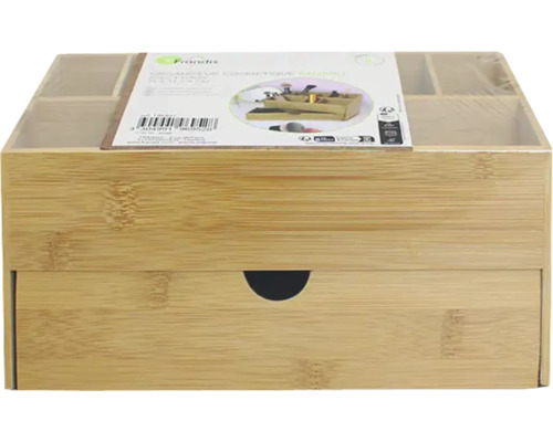 Organizator cosmetice din bambus cu sertar
