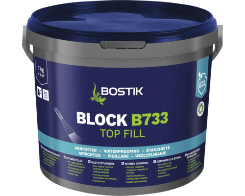 Masă de spaclu bitominoasă Bostik Block B733 7 litri Umplutură bituminoasă Bostik Block B733 Top Fill în găleată de 7 kilograme