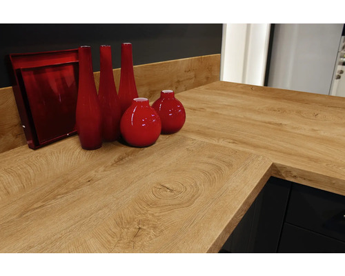 Blat de bucătărie din lemn cu decor