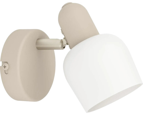 Aplică perete interior vintage Corato E14 max. 1x18W, sticlă/ mocha mousse Lumină de perete cu spot reglabil