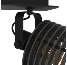 Lumină de plafon neagră cu abajur din inele metalice