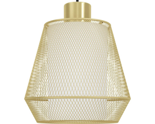 Lumină suspendată cu sită metalică și abajur cilindric