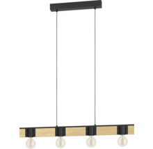 Lampa suspendată cu patru lumini în design de lemn