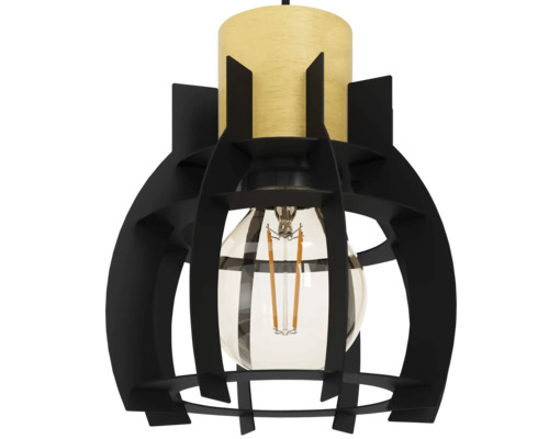 Lustr cu elemente din lemn și metal