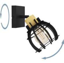 Lămpi de perete pivotantă din metal și lemn cu sursă de lumină
