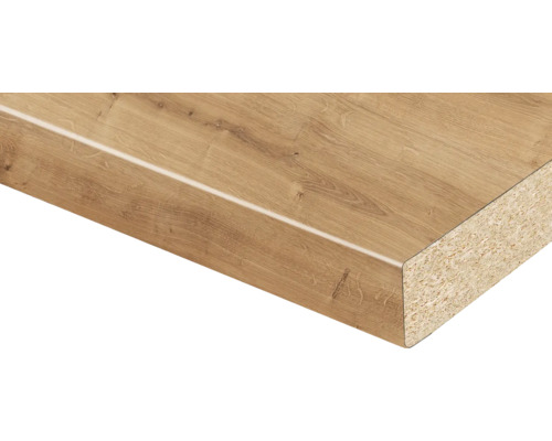 Blat bucătărie PAL stejar Chalet 4100x900x38 mm Placă din material lemnos cu margine rotunjită