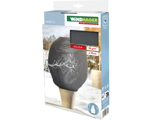 Husă protecție iarnă plante Windhager XL 1,1x1,1 m 50 g/m² gri antracit