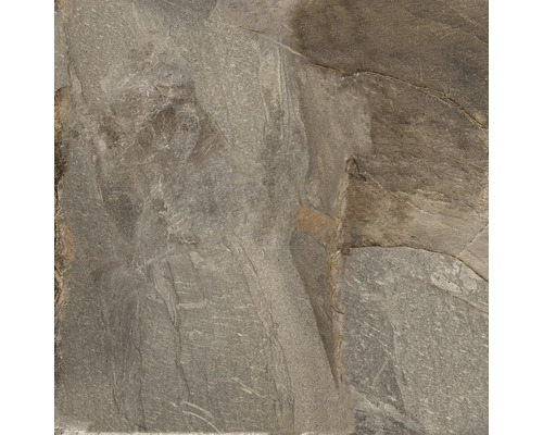 Prim-plan cu o placă de pardoseală cu aspect de ardezie.