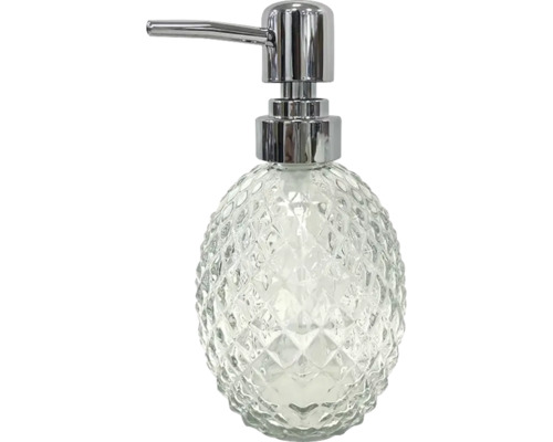 Dozator de săpun din sticlă cu pompă cromată