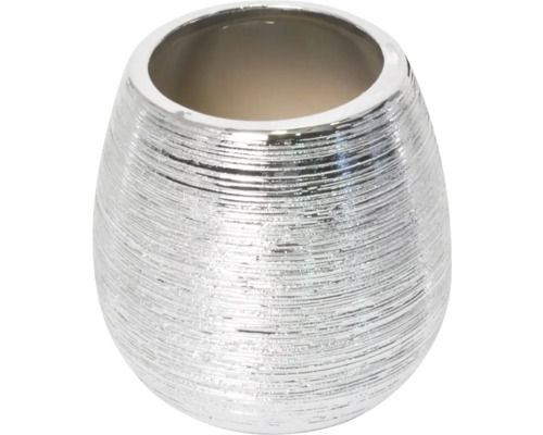 Ghiveci argintiu cu model orizontal