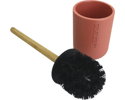 Perie de toaletă cu suport din bambus și plastic