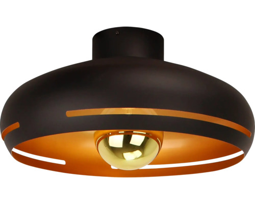 Plafonieră vintage Striscia E27 max. 1x40W Ø45cm, negru/auriu Plafonieră din metal cu fante decorative
