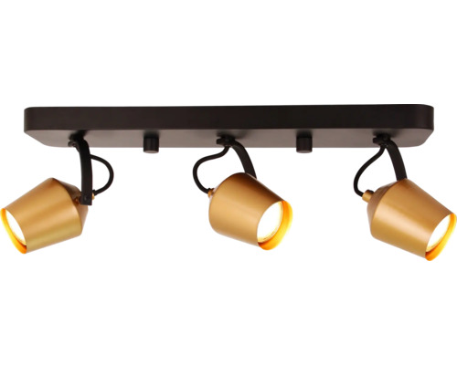 Plafonieră cu spoturi Tavola GU10 max. 3x8W, negru/auriu