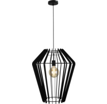 Lustr negru cu abajur geometric