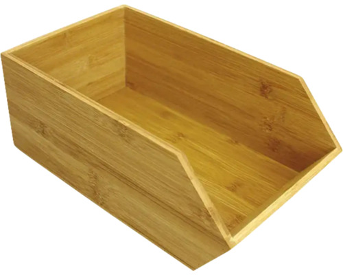Organizator bucătărie din bambus suprapozabil, 1 compartiment, 18x30,5x12,5 cm Cutie de depozitare din bambus
