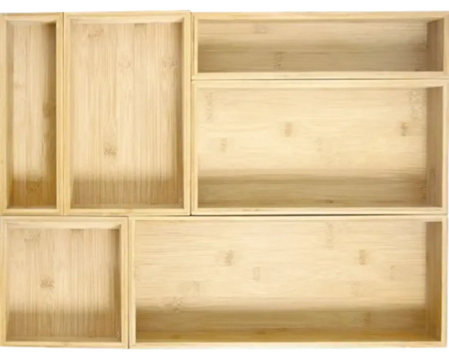 Separator sertar din bambus cu multiple compartimente