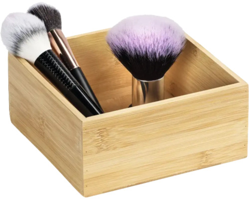 Cutie de bambus cu pensule de machiaj
