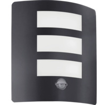 Lumină de perete exterioară antracit cu senzor de mișcare și trei câmpuri luminoase