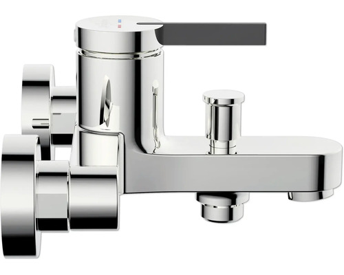 Baterie de baie cromată cu manetă