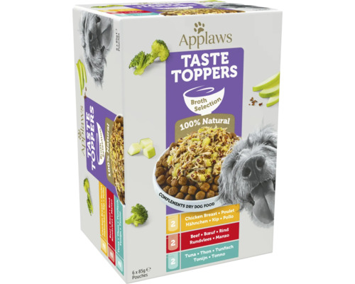 Hrană umedă pentru câini Applaws Taste Toppers Selecție Mix în supă 6x85 g