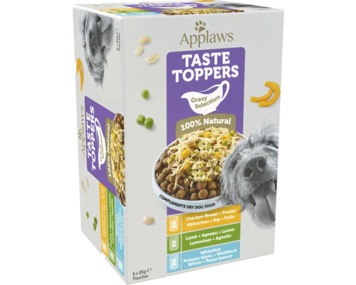 Hrană umedă pentru câini Applaws Taste Toppers Selecție Mix în sos 6x85 g