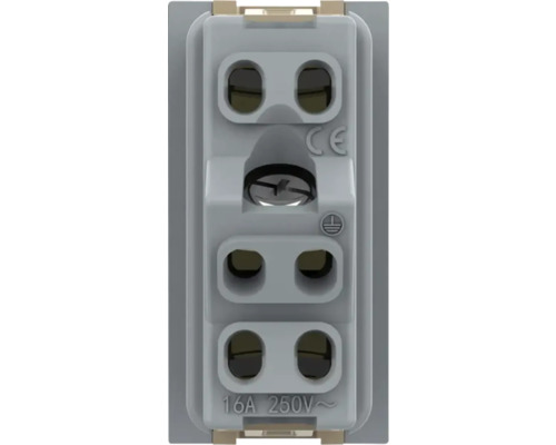 Insert de priză cu marcajele CE, simbol de împământare, 16 amperi și 250 volți