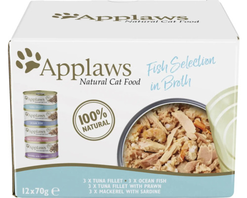 Hrană umedă pentru pisici Applaws Multipack Selecție pește 12x70 g