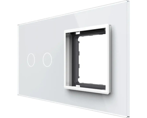 Întrerupător de lumină cu două butoane și ramă de întrerupător