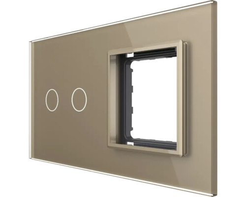 Întrerupător cu două butoane și spațiu pentru un alt întrerupător