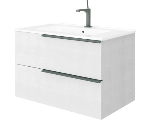 Dulap de bază pentru lavoar cu două sertare, lavoar și robinet