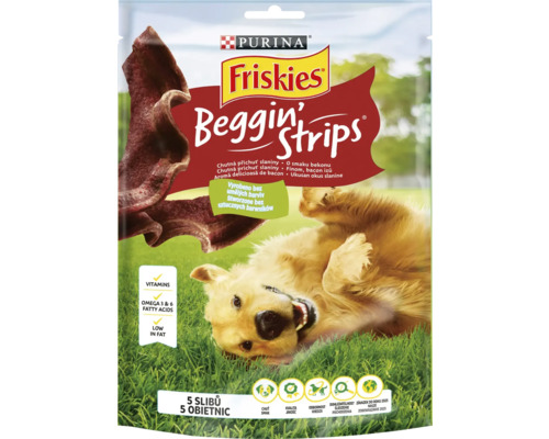 Recompensă pentru câini PURINA Friskies Beggin' Strips cu aromă de bacon 120 g