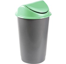 Coș de gunoi cu capac batant 60 l verde-thumb-0