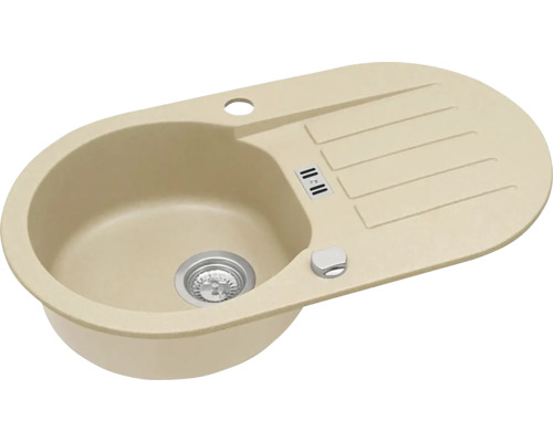 Chiuvetă bucătărie granital cu o cuvă ALVEUS Niagara 40, 77,5x43,5 cm, cu picurător, Beige Chiuvetă bucătărie granital cu o cuvă ALVEUS Niagara 40, 77,5x43,5 cm, cu picurător, Beige