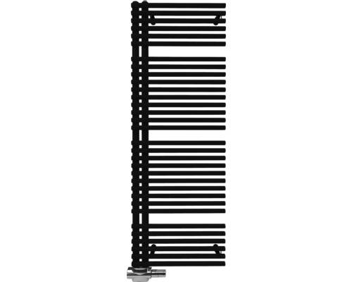Radiator negru de baie cu țevi de încălzire orizontale