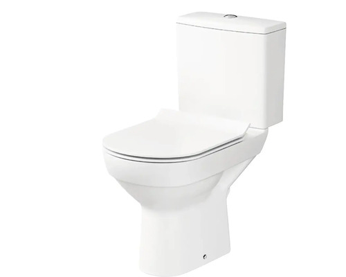 Set WC compact Cersanit City 603 Clean On, cu capac WC Slim din duroplast, cădere lentă, demontare rapidă cu buton