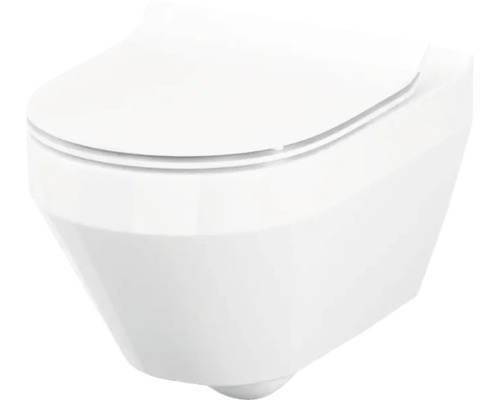 Vas WC suspendat Cersanit Crea, incl. capac WC soft close din duroplast antibacterian, alb Vas WC suspendat Cersanit Crea, incl. capac WC soft close din duroplast antibacterian, alb