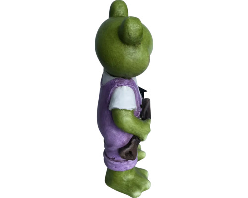 Figurină decorativă broască cu carte și ghiozdan